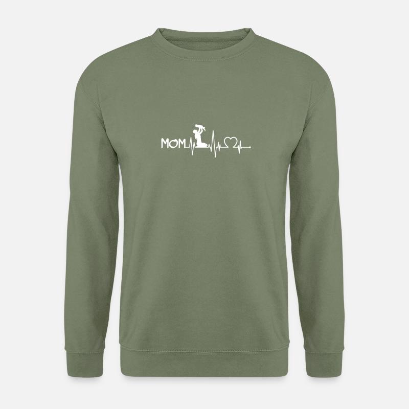 Herzschlag Mutter Baby Nachwuchs Sohn Tochter Mom - Unisex Pullover - Armeegrün