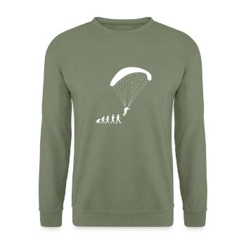 Parapente Evolution Parapente Pilot Parapente - Sweat-shirt Unisexe - vert militaire - Devant - Alina (178cm) & Michal (187cm)