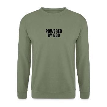 Propulsé par Dieu - Citations chrétiennes - Sweat-shirt Unisexe - vert militaire - Devant - Alina (178cm) & Michal (187cm)