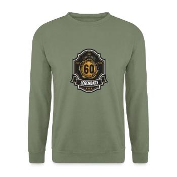 60. Geburtstag 60 Jahre Whiskey Whisky Label - Unisex Pullover - Armeegrün - Vorne - Alina (178cm) & Michal (187cm)