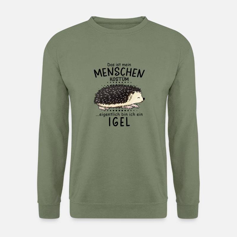Lustiges Afrikanischer Weißbauchigel Igel Kostüm - Unisex Pullover - Armeegrün