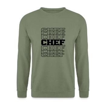PATRON - Sweat-shirt Unisexe - vert militaire - Devant - Alina (178cm) & Michal (187cm)