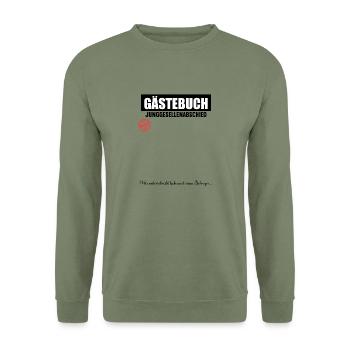 Junggesellenabschied Polterabend JGA Männer - Unisex Pullover - Armeegrün - Vorne - Alina (178cm) & Michal (187cm)