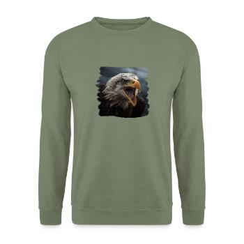 Alder Weißkopfseeadler Vogel SteinAdler - Unisex Pullover - Armeegrün - Vorne - Alina (178cm) & Michal (187cm)