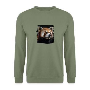 Little Panda realistic Red Panda Pandas - Unisex Sweatshirt - army green - Front - Alina (178cm) & Michal (187cm)