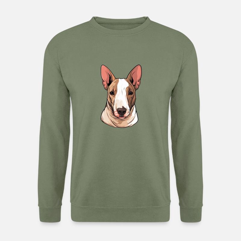 Hund Bullterrier - Unisex Pullover - Armeegrün