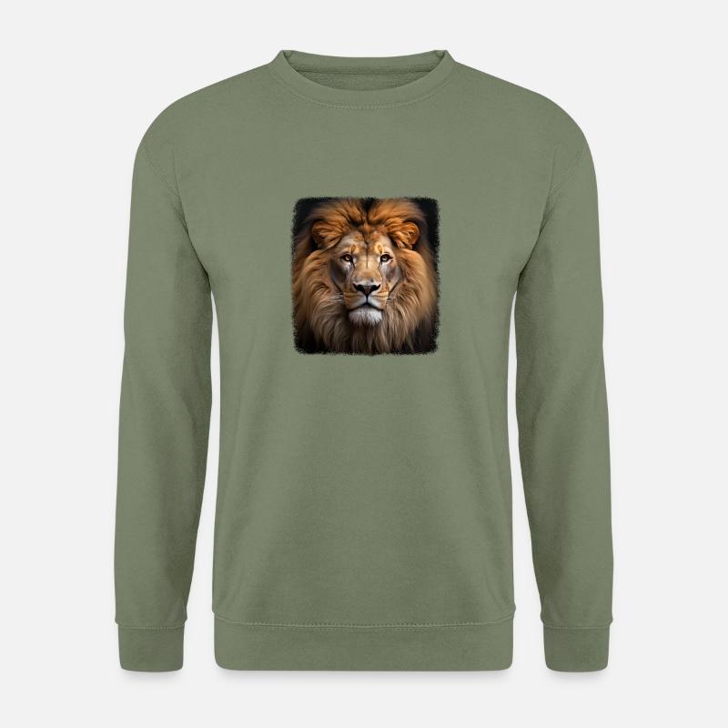 Löwen realistic Löwe - Unisex Pullover - Armeegrün
