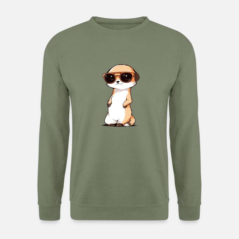 Suricate avec lunettes de soleil Suricate - Sweat-shirt Unisexe - vert militaire