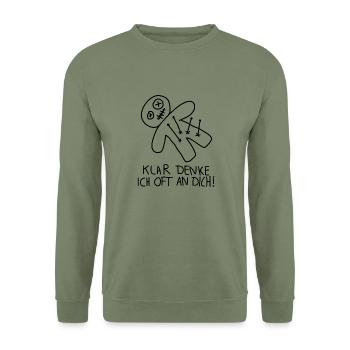 Of course I often think of you voodoo doll misanthrope - Unisex Sweatshirt - army green - Front - Alina (178cm) & Michal (187cm)