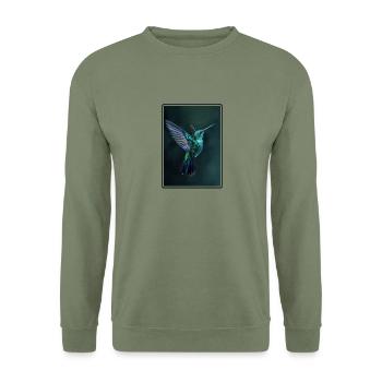 Hummingbird Kolibris Kolibri - Unisex Pullover - Armeegrün - Vorne - Alina (178cm) & Michal (187cm)