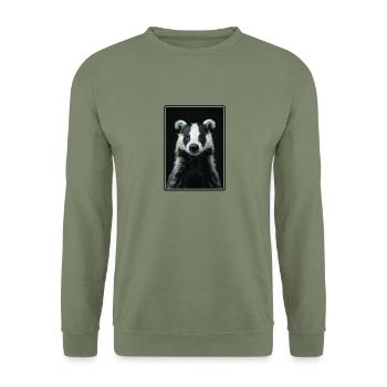Badger Dachse Dachs - Unisex Pullover - Armeegrün - Vorne - Alina (178cm) & Michal (187cm)