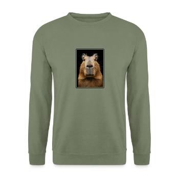 Capybaras Capybara - Unisex Pullover - Armeegrün - Vorne - Alina (178cm) & Michal (187cm)
