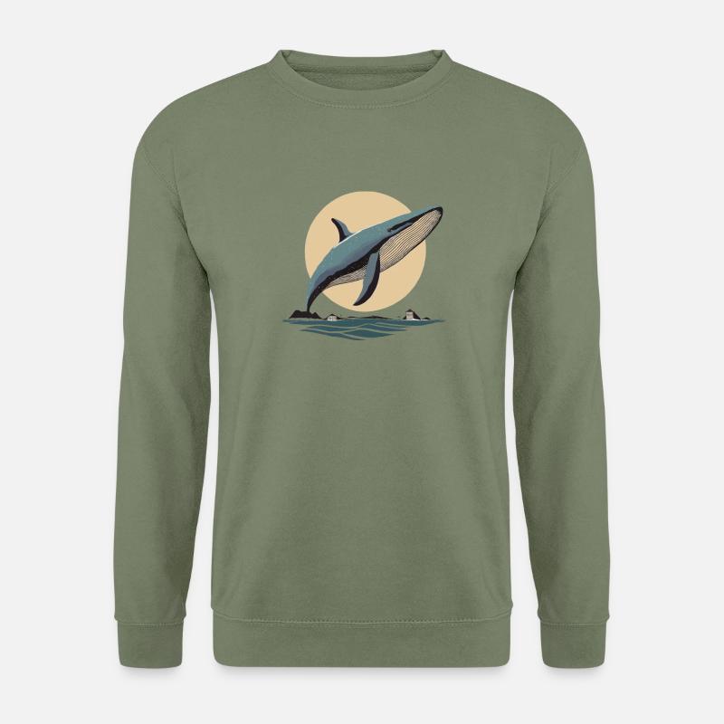 Orca, Wal, Tiere, Ozean - Unisex Pullover - Armeegrün