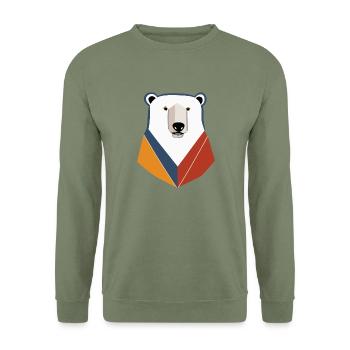 Polar bear - Unisex Sweatshirt - army green - Front - Alina (178cm) & Michal (187cm)