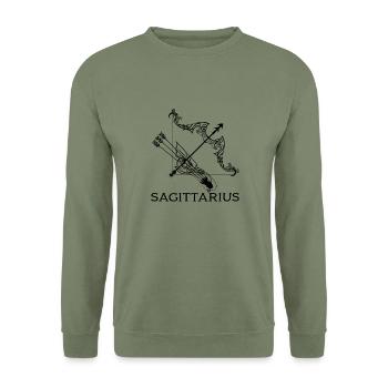 Plan de travail 1 de Sagittaire1 - Sweat-shirt Unisexe - vert militaire - Devant - Alina (178cm) & Michal (187cm)