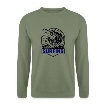 Surfeur symbole surfeur - Sweat-shirt Unisexe - vert militaire - Devant - Alina (178cm) & Michal (187cm)