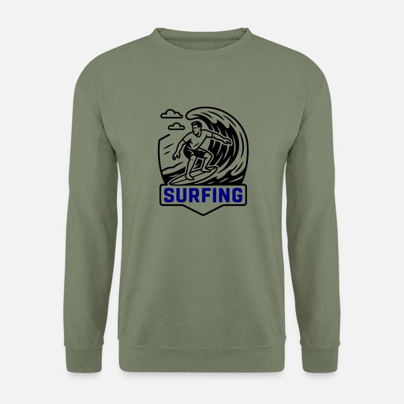 Surfing Symbol Surfer - Unisex Sweatshirt - army green