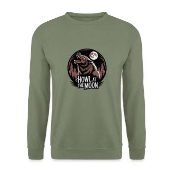 HURLEMENT À LA LUNE - Sweat-shirt Unisexe - vert militaire - Devant - Alina (178cm) & Michal (187cm)