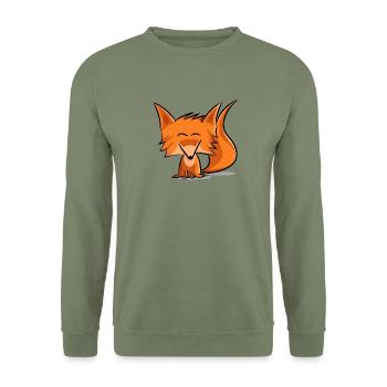 Cute fox - Sweat-shirt Unisexe - vert militaire - Devant - Alina (178cm) & Michal (187cm)