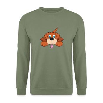 Chiot mignon chien animaux domestiques - Sweat-shirt Unisexe - vert militaire - Devant - Alina (178cm) & Michal (187cm)