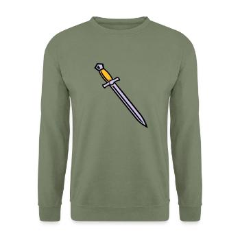 Schwert - Unisex Pullover - Armeegrün - Vorne - Alina (178cm) & Michal (187cm)