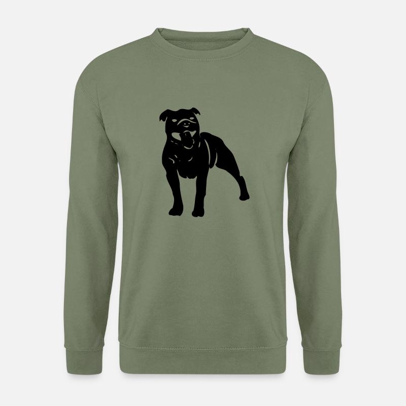 staffbull hund - Unisex Pullover - Armeegrün