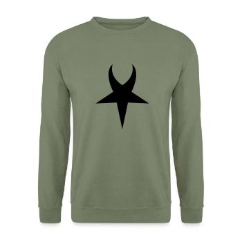 devil - Sweat-shirt Unisexe - vert militaire - Devant - Alina (178cm) & Michal (187cm)