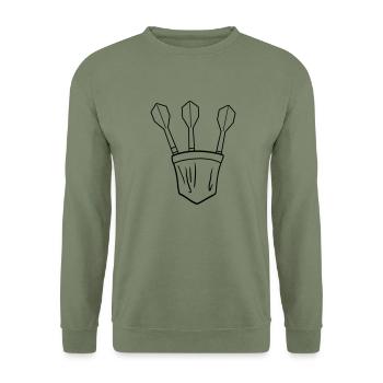 club darts play club sport dart darts t - Unisex Sweatshirt - army green - Front - Alina (178cm) & Michal (187cm)