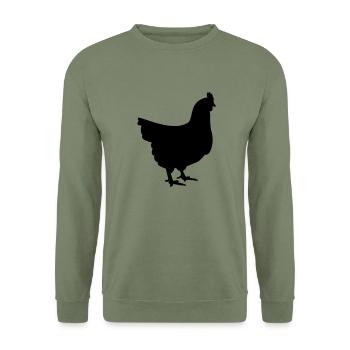 Poule - Sweat-shirt Unisexe - vert militaire - Devant - Alina (178cm) & Michal (187cm)