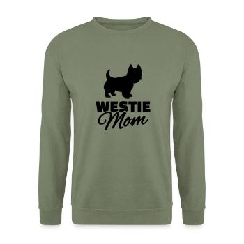 Westie Mom - Unisex Sweatshirt - army green - Front - Alina (178cm) & Michal (187cm)