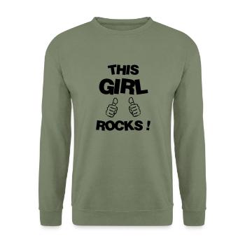 Mädchen / Fee / Prinzessin / Baby - Unisex Pullover - Armeegrün - Vorne - Alina (178cm) & Michal (187cm)