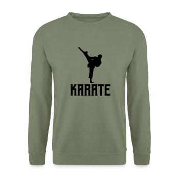 karaté - Sweat-shirt Unisexe - vert militaire - Devant - Alina (178cm) & Michal (187cm)