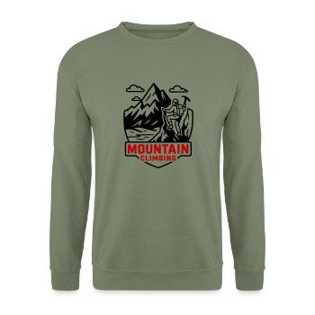 Mountaineering Mountains - Unisex Sweatshirt - army green - Front - Alina (178cm) & Michal (187cm)