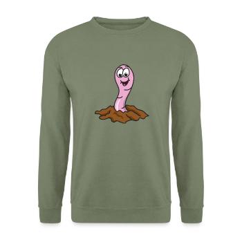 Regenwurm - Unisex Pullover - Armeegrün - Vorne - Alina (178cm) & Michal (187cm)