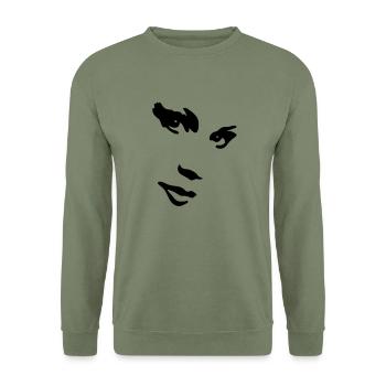 sexy girl, street art - Unisex Sweatshirt - army green - Front - Alina (178cm) & Michal (187cm)