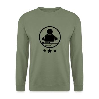 gamer__f1 - Unisex Sweatshirt - army green - Front - Alina (178cm) & Michal (187cm)
