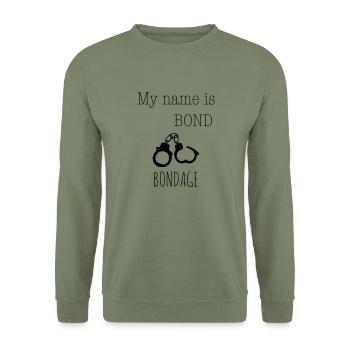 My name is Bond - Bondage 1c - Unisex Pullover - Armeegrün - Vorne - Alina (178cm) & Michal (187cm)