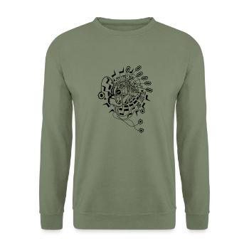 Abyssal Zone - Unisex Pullover - Armeegrün - Vorne - Alina (178cm) & Michal (187cm)