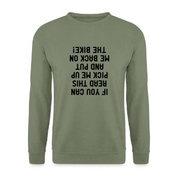 read Bike Motorrad Bier Chopper Kneipe Bar Vodka - Unisex Pullover - Armeegrün - Vorne - Alina (178cm) & Michal (187cm)