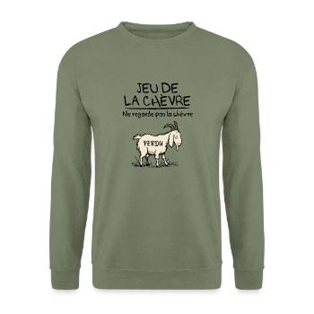 Le jeu de la chèvre - Sweat-shirt Unisexe - vert militaire - Devant - Alina (178cm) & Michal (187cm)