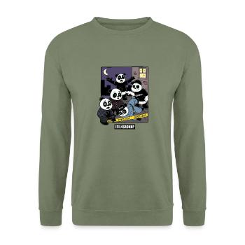 Pandas 4 Life - Unisex Sweatshirt - army green - Front - Alina (178cm) & Michal (187cm)