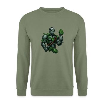 Hopfen Terminator - Unisex Pullover - Armeegrün - Vorne - Alina (178cm) & Michal (187cm)