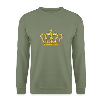 Crown Cross - Unisex Pullover - Armeegrün - Vorne - Alina (178cm) & Michal (187cm)