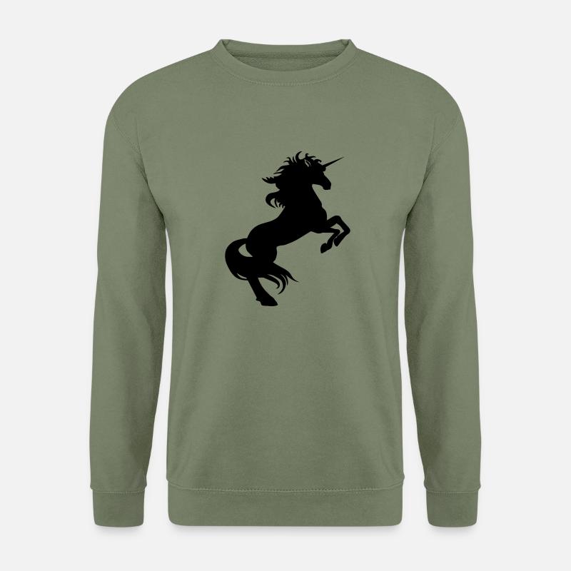 Einhhorn steigend kl - Unisex Pullover - Armeegrün