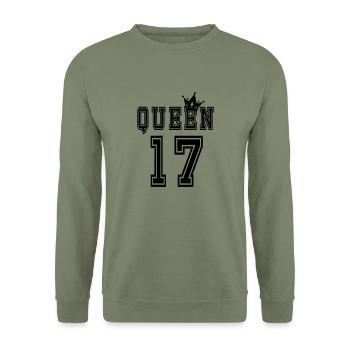 queen 17 - Unisex Sweatshirt - army green - Front - Alina (178cm) & Michal (187cm)