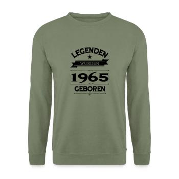 1965 - Unisex Pullover - Armeegrün - Vorne - Alina (178cm) & Michal (187cm)