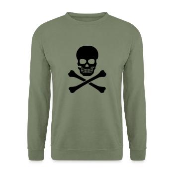 Totenkopf - Unisex Pullover - Armeegrün - Vorne - Alina (178cm) & Michal (187cm)