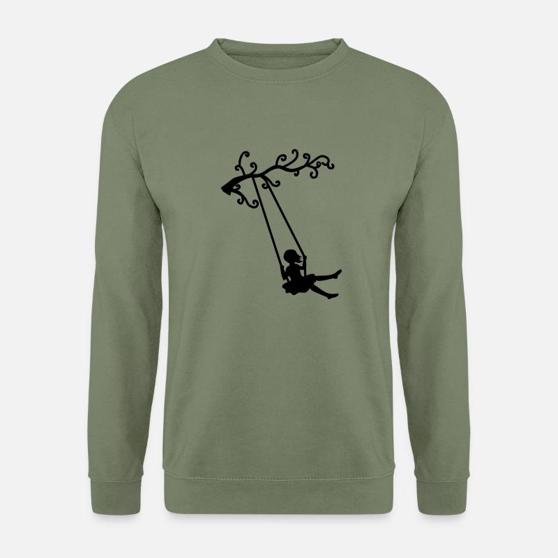 swing girl, schaukel - Unisex Pullover - Armeegrün