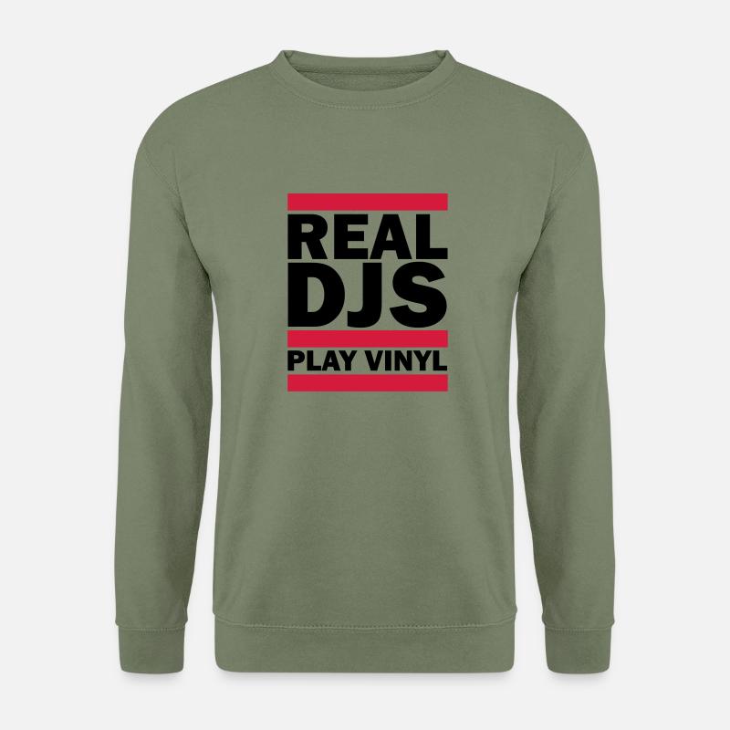 Real DJS PLAY VINYL - Unisex Sweatshirt - army green