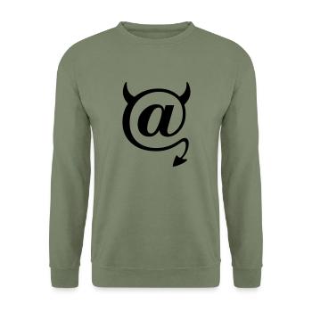 Devil @ Devil Nerd Programmeur de symboles IT - Sweat-shirt Unisexe - vert militaire - Devant - Alina (178cm) & Michal (187cm)